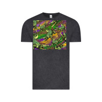 Vintage Black mardi gras Louisiana crocodile leopard Vintage Tee - RanaPortraitStore
