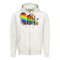 Oatmeal Heather Pride Mom Mother's Day Zipper Hoodie - FaDigitalArtStudio