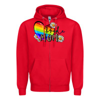Red Pride Mom Mother's Day Zipper Hoodie - FaDigitalArtStudio