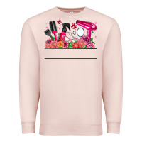 Pale Pink Hair Stylist Your Textt Premium Sweatshirt - CowhideDigitalArt
