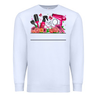 White Hair Stylist Your Textt Premium Sweatshirt - CowhideDigitalArt