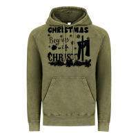Vintage Olive Christmas Begins With Christ Vintage Hoodie - Bettercallsaul