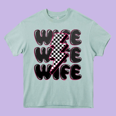 Wife Wife Wife Heavy Core Tee Designed By Maliassmallbusiness