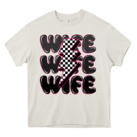 Cream wife wife wife Heavy Core Tee - MaliasSmallBusiness