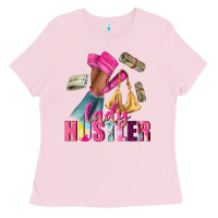 Bubblegum Pink lady hustler afro high heels Ladies Tee - NancyCooperArtShop