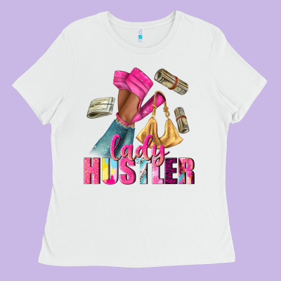 Lady Hustler Afro High Heels Ladies Tee Designed By Nancycooperartshop