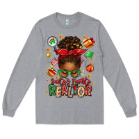 Heather Grey santas favorite realtor messy bun Long Sleeve Tee - texasbilliewilder