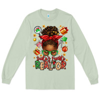 Matcha santas favorite realtor messy bun Long Sleeve Tee - texasbilliewilder