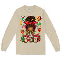 Mushroom santas favorite realtor messy bun Long Sleeve Tee - texasbilliewilder