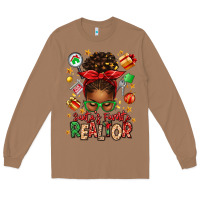 Toasted Coconut santas favorite realtor messy bun Long Sleeve Tee - texasbilliewilder