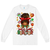 White santas favorite realtor messy bun Long Sleeve Tee - texasbilliewilder
