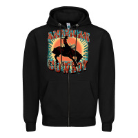 Black American cowboy Zipper Hoodie - FaDigitalArtStudio