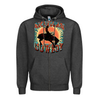 Charcoal Heather American cowboy Zipper Hoodie - FaDigitalArtStudio