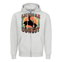 Dove Grey American cowboy Zipper Hoodie - FaDigitalArtStudio