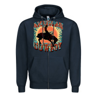 Navy American cowboy Zipper Hoodie - FaDigitalArtStudio