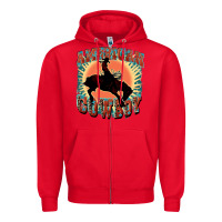 Red American cowboy Zipper Hoodie - FaDigitalArtStudio