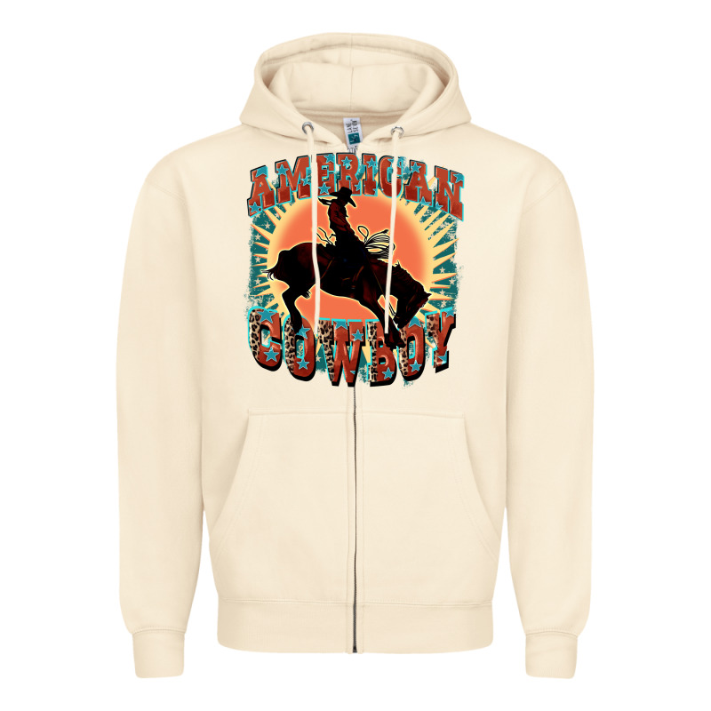 American Cowboy Zipper Hoodie by FaDigitalArtStudio | Teevron