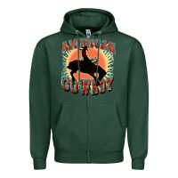 Sports Green American cowboy Zipper Hoodie - FaDigitalArtStudio