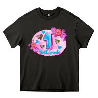Asphalt back to school flowers first grade 3200x2400 Heavy Core Tee - AdoDesignShop