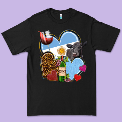 Argentina Hearts Premium Tee Designed By Nancycooperartshop