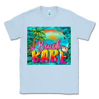 Dusty Blue beach babe Classic Tee - BarkalooDesign