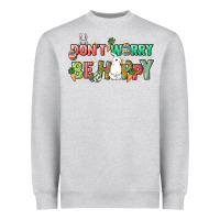 Heather Grey Don't worry be hoppy Easter Day Heavyweight Sweatshirt - HowdyJamesFarm