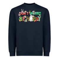 Navy Don't worry be hoppy Easter Day Heavyweight Sweatshirt - HowdyJamesFarm