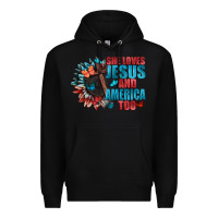 Black She love Jesus and America too Premium Hoodie - FaDigitalArtStudio