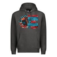 Charcoal Heather She love Jesus and America too Premium Hoodie - FaDigitalArtStudio