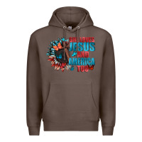 Coffee She love Jesus and America too Premium Hoodie - FaDigitalArtStudio