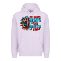 Lilac She love Jesus and America too Premium Hoodie - FaDigitalArtStudio