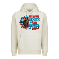 Oatmeal Heather She love Jesus and America too Premium Hoodie - FaDigitalArtStudio