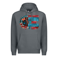 Rock She love Jesus and America too Premium Hoodie - FaDigitalArtStudio