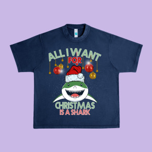 All I Want For Christmas Is A Shark Urban Heavy Tee Designed By Bettercallsaul