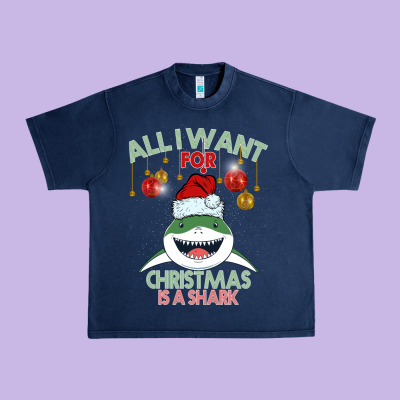 All I Want For Christmas Is A Shark Urban Heavy Tee Designed By Bettercallsaul