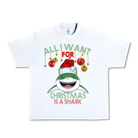 White All I Want For Christmas Is A Shark Urban Heavy Tee - Bettercallsaul