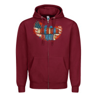 Burgundy American junkie 4th of july Zipper Hoodie - FaDigitalArtStudio