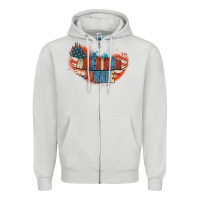 Dove Grey American junkie 4th of july Zipper Hoodie - FaDigitalArtStudio