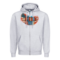 Heather Grey American junkie 4th of july Zipper Hoodie - FaDigitalArtStudio