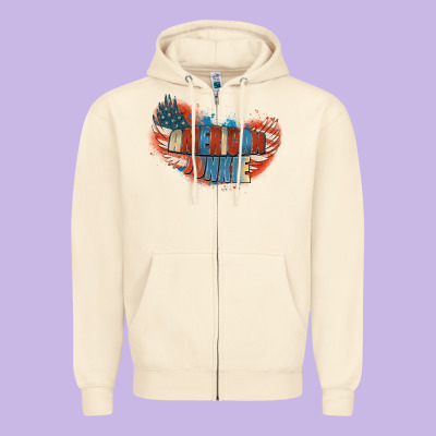 American Junkie 4th Of July Zipper Hoodie Designed By Fadigitalartstudio
