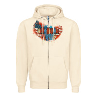 Sandshell American junkie 4th of july Zipper Hoodie - FaDigitalArtStudio