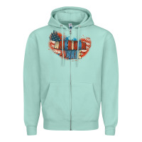 Seafoam American junkie 4th of july Zipper Hoodie - FaDigitalArtStudio