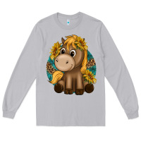 Moon Dust cute baby horse amd sunflowers Long Sleeve Tee - texasbilliewilder