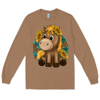 Toasted Coconut cute baby horse amd sunflowers Long Sleeve Tee - texasbilliewilder