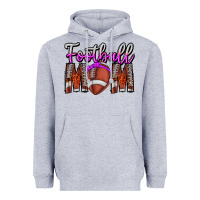 Heather Grey Football Mom Heavyweight Hoodie - CowhideDigitalArt