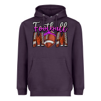 Plum Football Mom Heavyweight Hoodie - CowhideDigitalArt