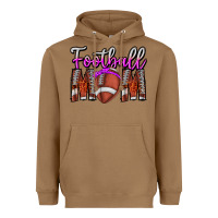 Toasted Coconut Football Mom Heavyweight Hoodie - CowhideDigitalArt