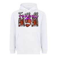 White Football Mom Heavyweight Hoodie - CowhideDigitalArt