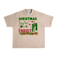 French Oak Christmas Begins With Christ Urban Heavy Tee - Bettercallsaul