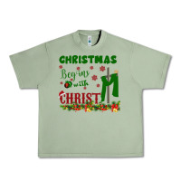 Oil Green Christmas Begins With Christ Urban Heavy Tee - Bettercallsaul